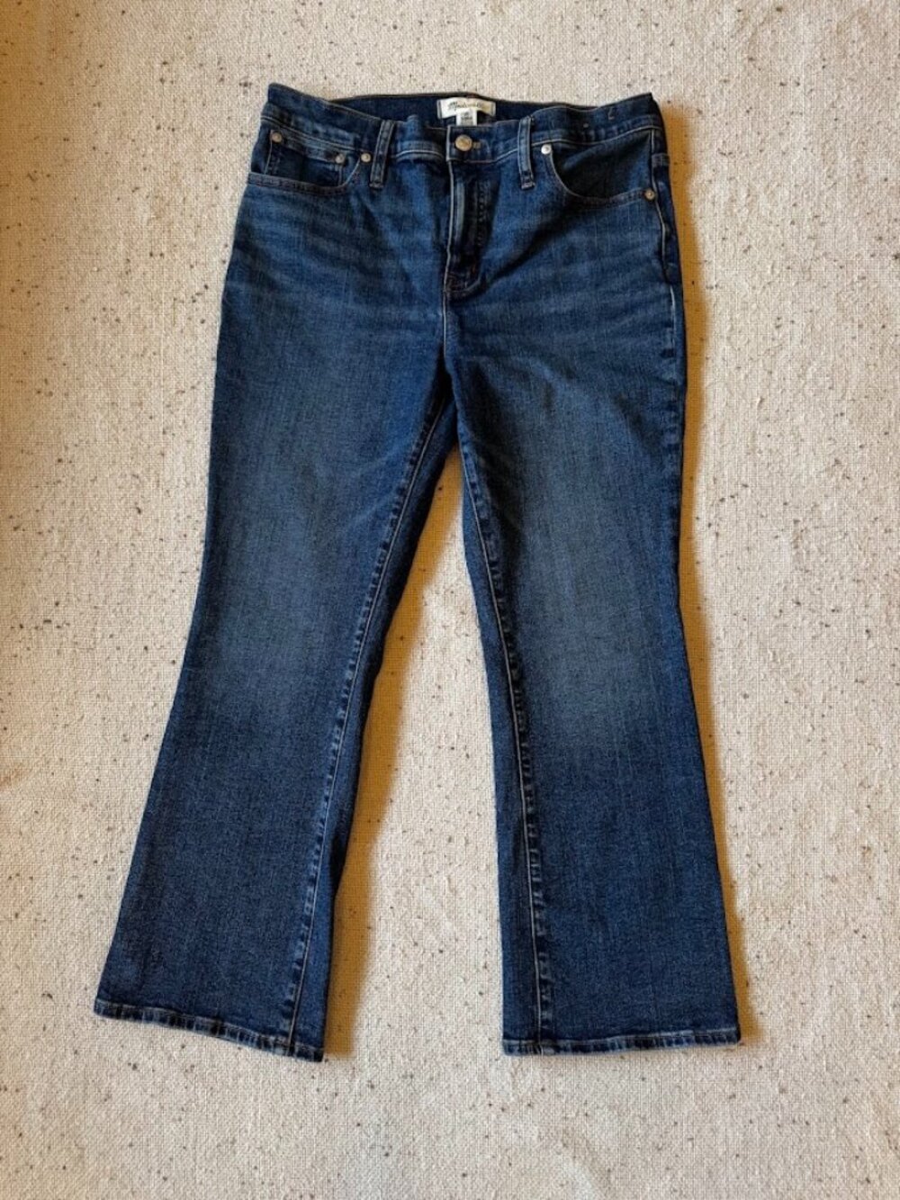 Madewell Mid-Rise Kick Out Jeans Size 30 Dark Wash Cropped Bootcut Flare